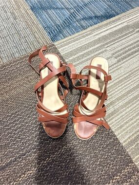 Forever 21 Brown Strappy Leather Sandals